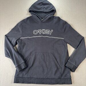 Vintage Y2K Oakley Embroidered‎ Blackout Hoodie Mens XL Streetwear Skate Retro